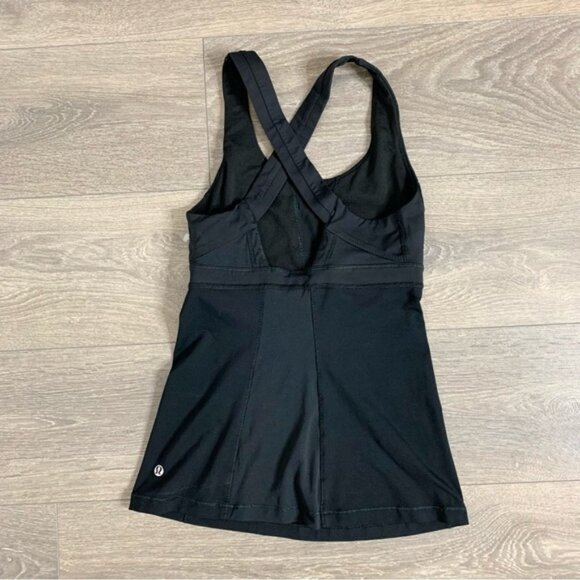 Lululemon Run Stuff Your Bra Tank Top Black Criss Cross back Size 2 - Picture 9 of 10
